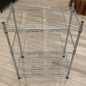 Silver Metal Wire Shelving Unit